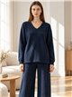 Conjunto jersey cuello pico y pantalón