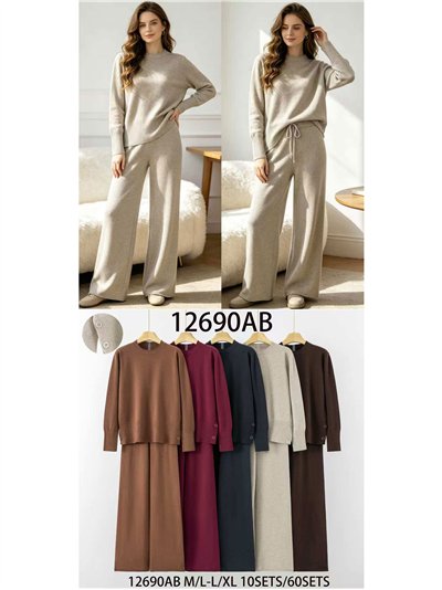 Conjunto jersey con botones laterales y pantalón 2