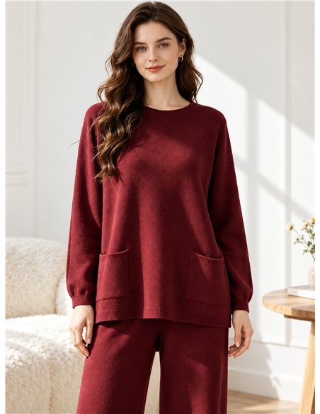 Conjunto jersey con bolsillos delanteros y pantalón