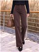 Jeans wide leg chocolate cintura con faja