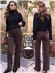 Jeans wide leg chocolate cintura con faja
