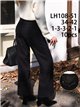 Jeans wide leg negro cintura con faja