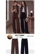 Pantalón wide leg efecto ante con botones