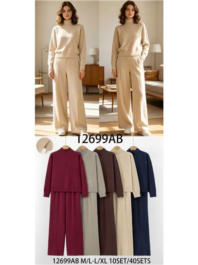 Conjunto jersey cuello alto y pantalón 2