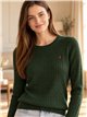 Cable knit sweater with mini embroidery