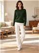Cable knit sweater with mini embroidery