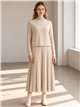Conjunto top punto con vestido plisado