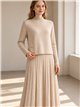 Conjunto top punto con vestido plisado