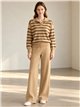 Set aus gestreiftem Polo-Pullover und Hose