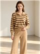 Set aus gestreiftem Polo-Pullover und Hose
