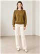 Knit sweater with bow appliqués