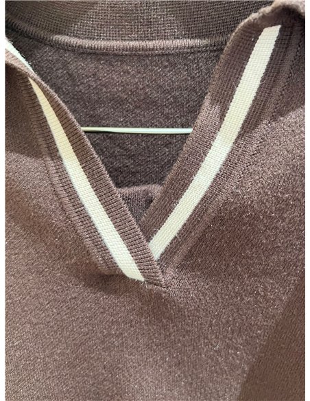 Ensemble pull à col roulé et pantalon avec finitions contrastées