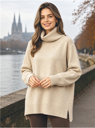 pull à col roulé oversize