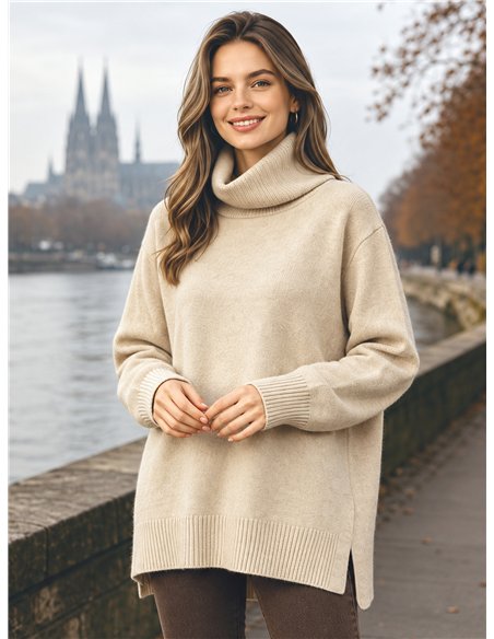 pull à col roulé oversize