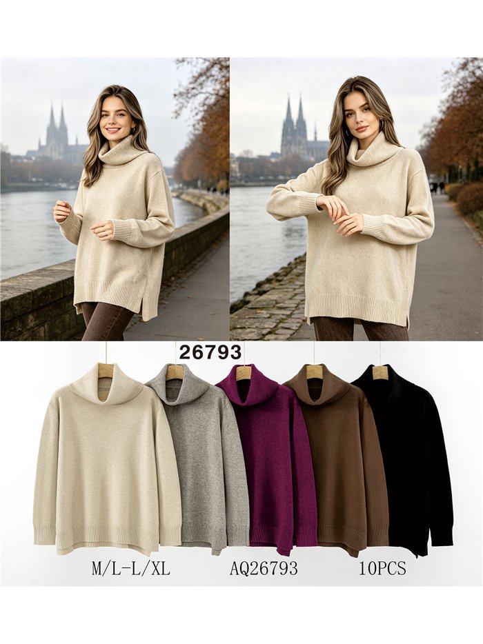 pull à col roulé oversize