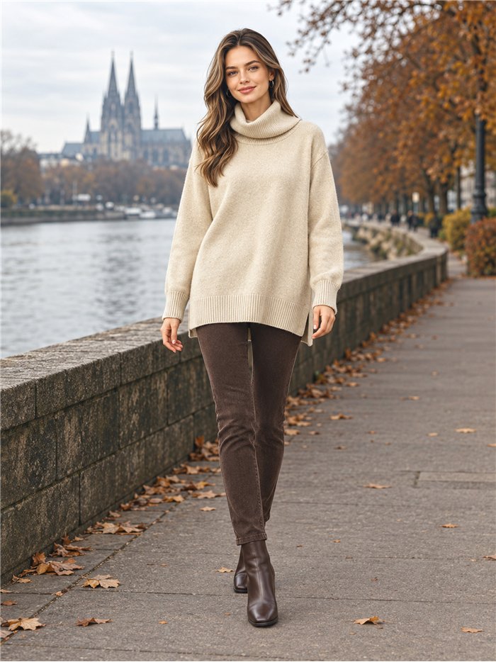 pull à col roulé oversize