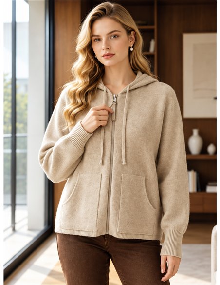 Cardigan con cappuccio