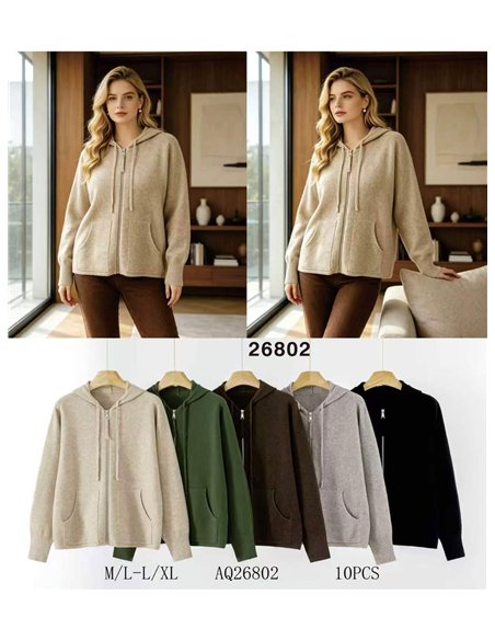 Cardigan con cappuccio