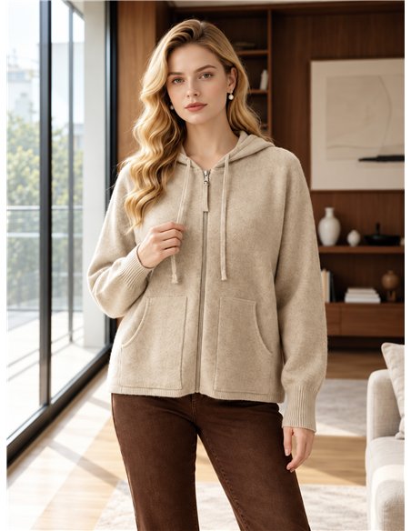 Cardigan con cappuccio