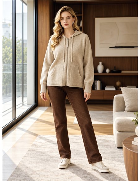 Cardigan con cappuccio