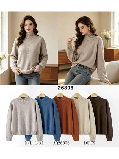 High neck cable detail sweater 2