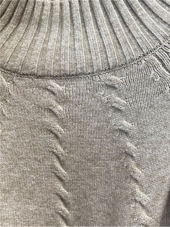 High neck cable detail sweater