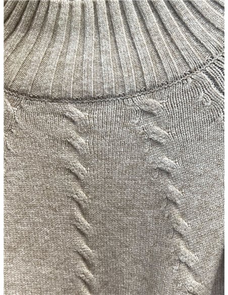 High neck cable detail sweater