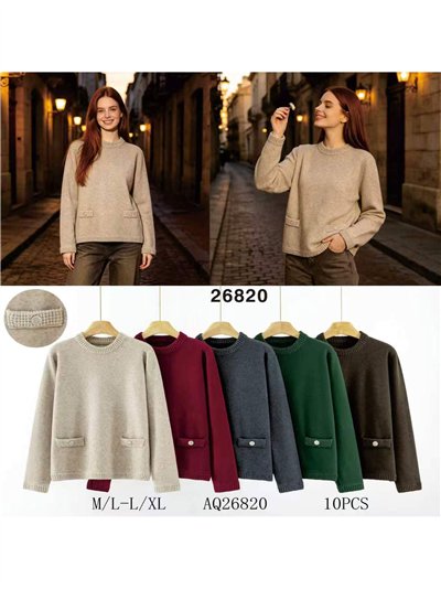 Pullover mit Taschen und Knopf 2