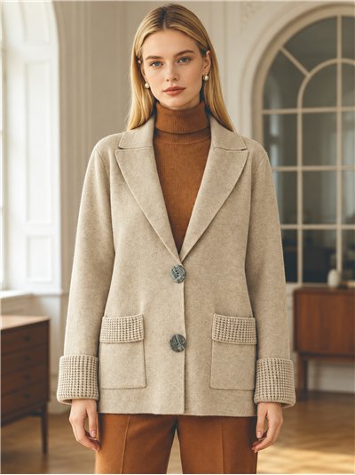 Jaqueta de malha estilo blazer