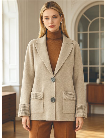 Jaqueta de malha estilo blazer