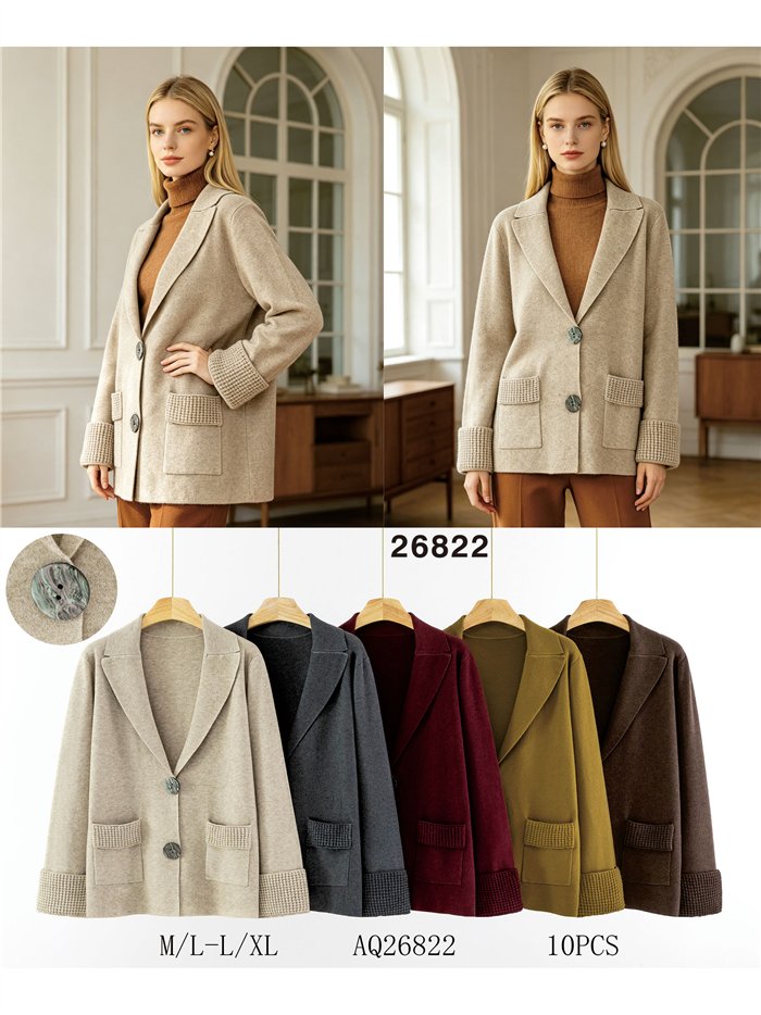 Jaqueta de malha estilo blazer