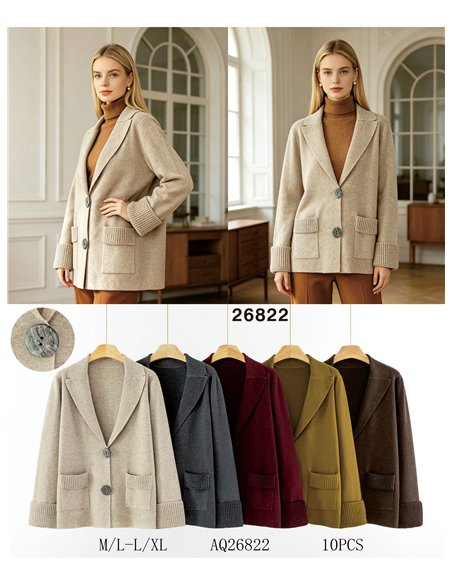 Jaqueta de malha estilo blazer