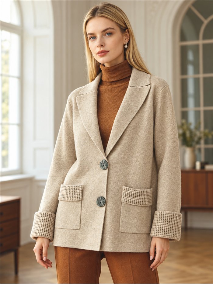 Jaqueta de malha estilo blazer