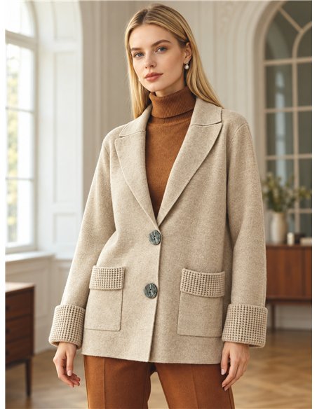 Jaqueta de malha estilo blazer