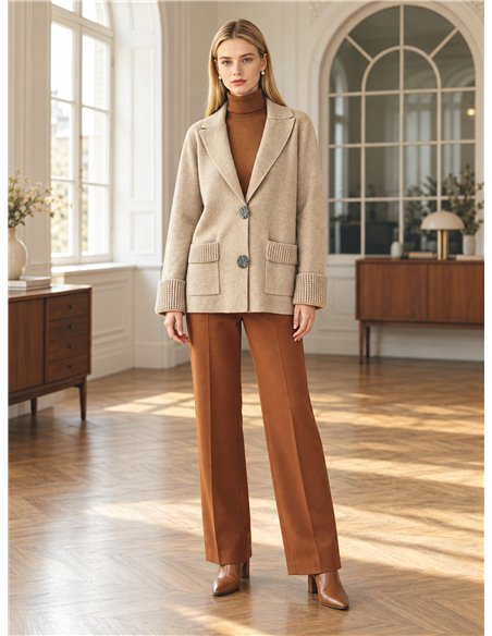Jaqueta de malha estilo blazer