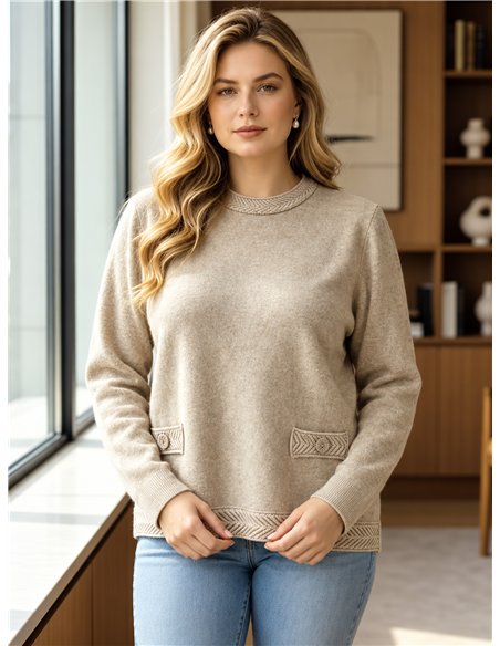 Textured knit sweater