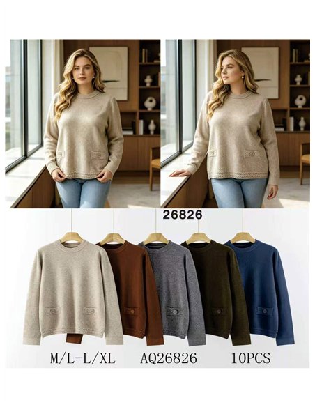 Textured knit sweater
