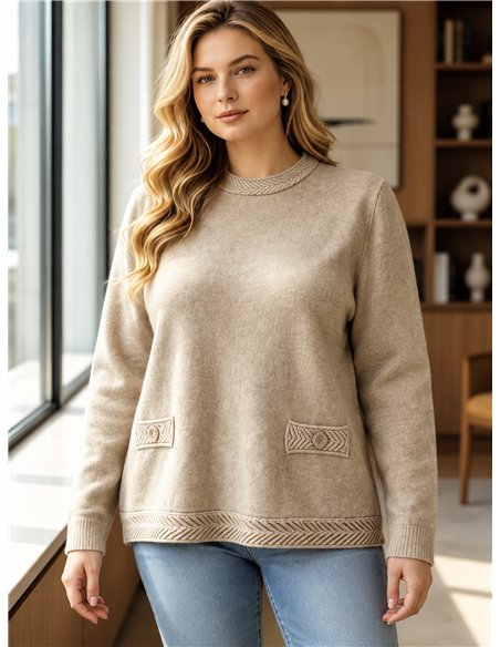 Textured knit sweater