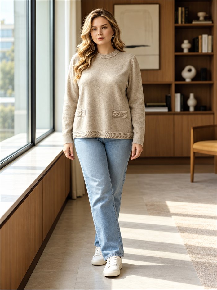 Textured knit sweater
