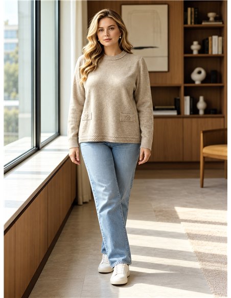 Textured knit sweater