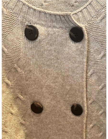 Giacca corta a doppio petto in maglia