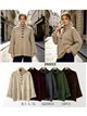 Pull oversize à motif losanges et col boutonné