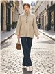 Pull oversize à motif losanges et col boutonné