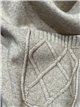Pull oversize à motif losanges et col boutonné