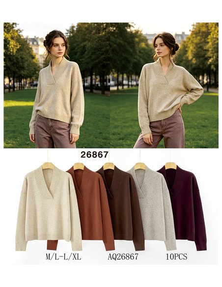 Oversized V-Ausschnitt-Pullover