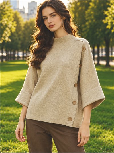Jersey amplio con botones laterales