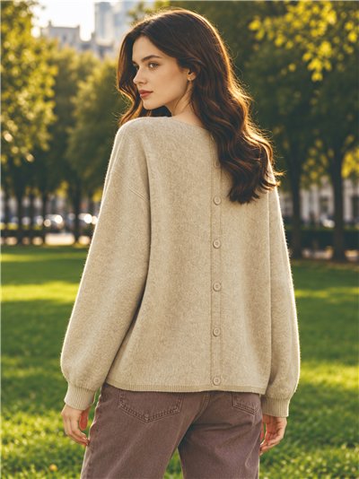 Relaxed button back sweater