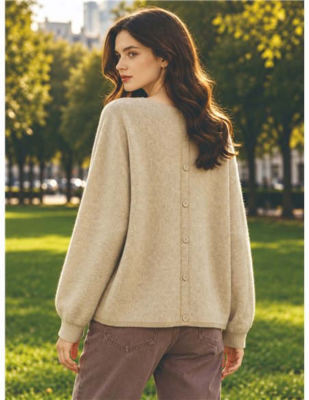 Relaxed button back sweater