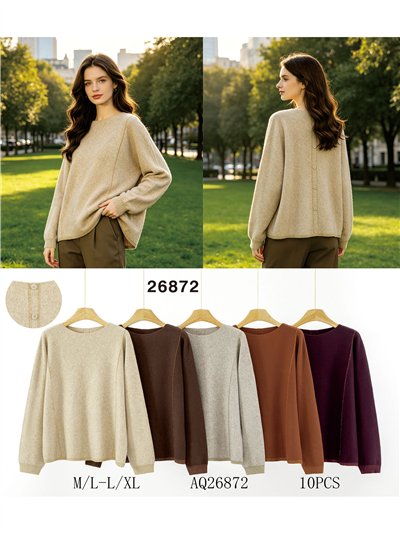 Relaxed button back sweater 2