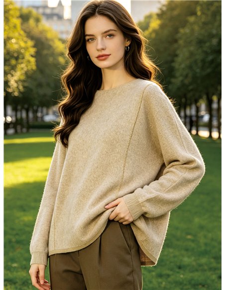 Relaxed button back sweater